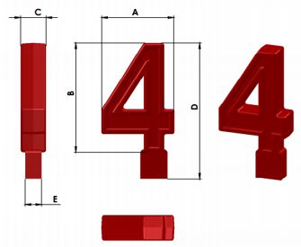 Свеча цифра 4 исполнение -1
