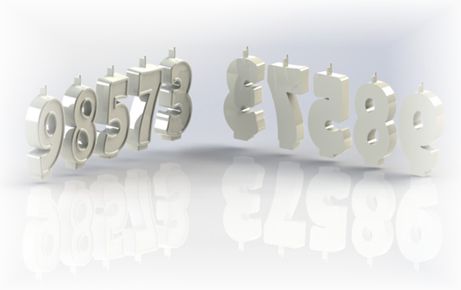 Свечи в виде цифр - исполнение-2